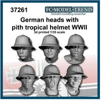 German WWII Soldier Heads with Tropical Pith Helmet (3D-printed) - Image 1