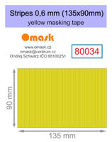 Stripes 0,6 mm (135 x 90 mm) Yellow Masking tape