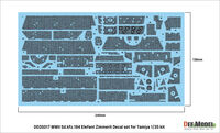 WWII German Sd.Kfz.184 Elefant Zimmerit Coating Decal Set  (For Tamiya)